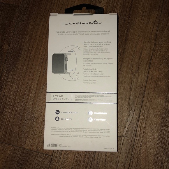 Unisex Black Metal Linked Apple Watch Band - Picture 2 of 3